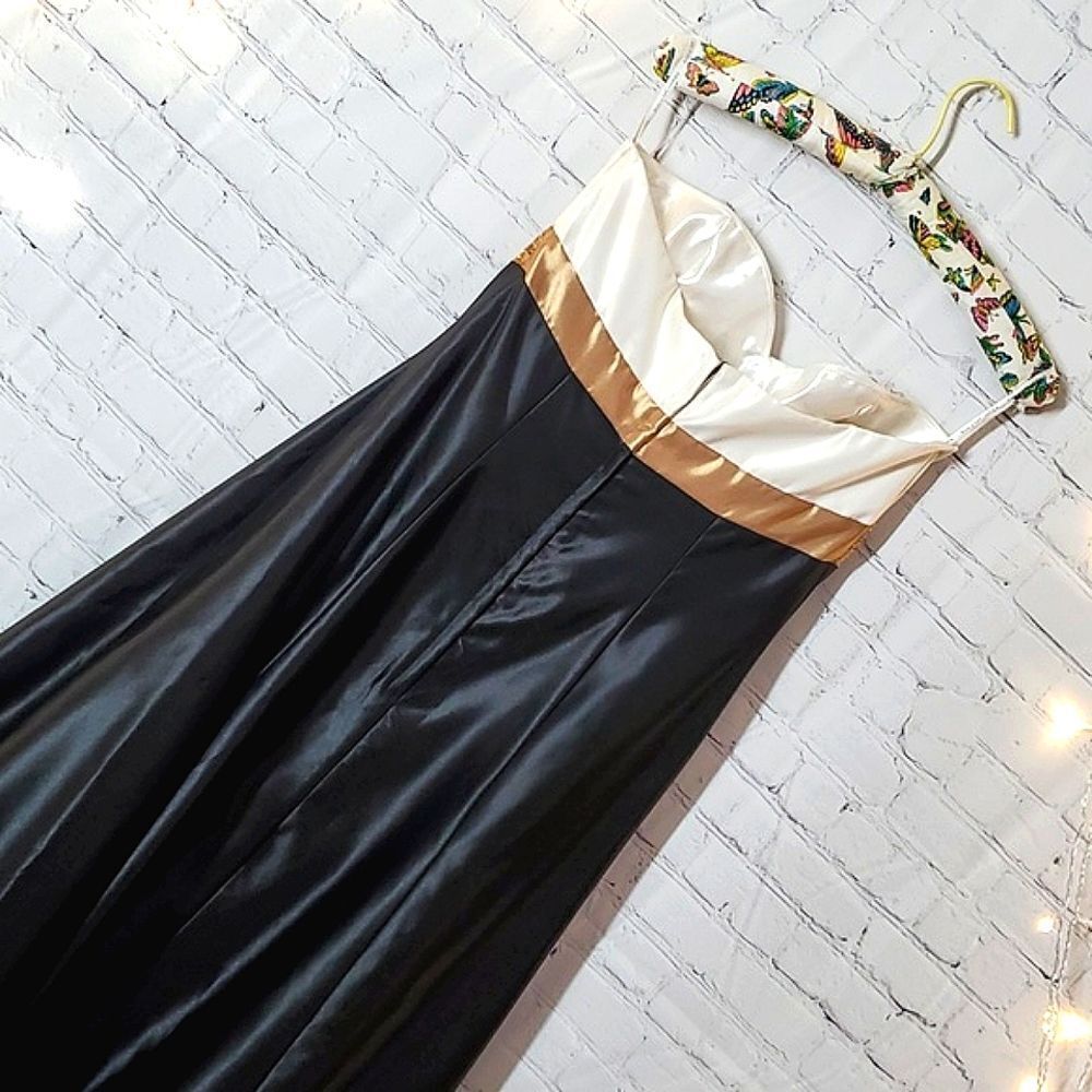 🆕️NWT Y2K Jessica McClintock Gunne Sax Strapless Sequins Black Prom Dress Gown - Picture 12 of 16